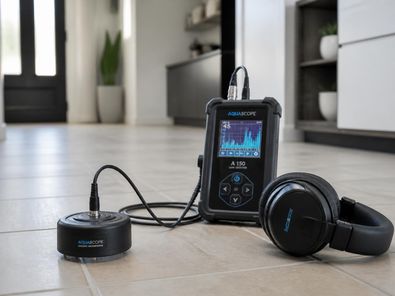 Pipe Vibe technician using acoustic leak detection equipment in a Gauteng home